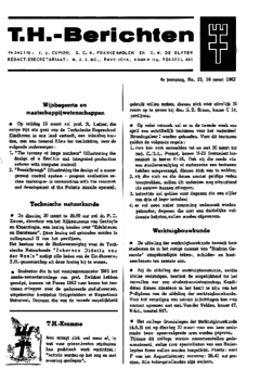 Voorzijde van magazine: TH berichten 23 - 16 maart 1962
