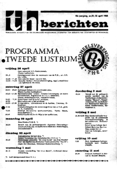 Voorzijde van magazine: TH berichten 31 - 22 april 1968