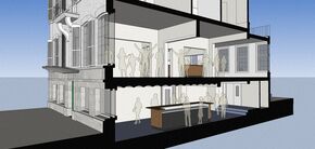 Impressie van begane grond en eerste verdieping. Illustratie | Beelen CS Architecten