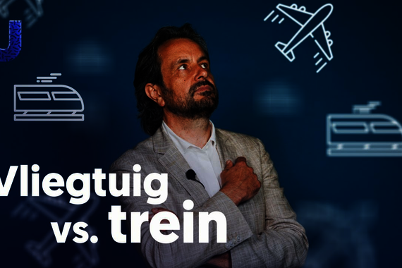 In deze video legt Van de Weijer uit (van 1.44 tot 2.45) hoe de systeemwet werkt en waarom die er volgens hem voor zorgt dat de treinen niet alle vluchten gaan vervangen. Video | Universiteit van Nederland