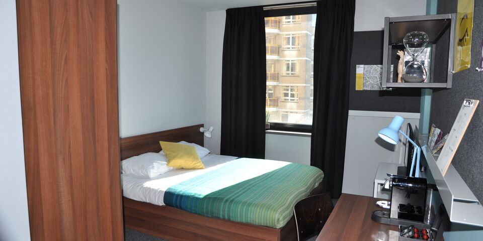 Voorbeeldkamer in het Student Hotel.