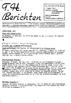 Voorzijde van magazine: TH berichten 23 - 1 maart 1961