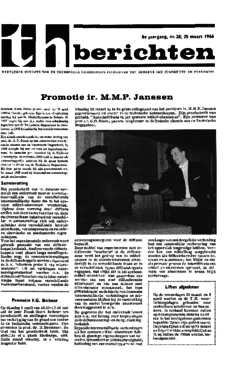 Voorzijde van magazine: TH berichten 28 - 25 maart 1966