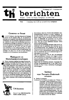 Voorzijde van magazine: TH berichten 7 - 6 november 1964