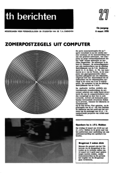 Voorzijde van magazine: TH berichten 27 - 6 maart 1970
