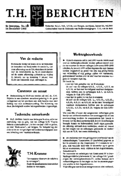 Voorzijde van magazine: TH berichten 13 - 14 december 1962