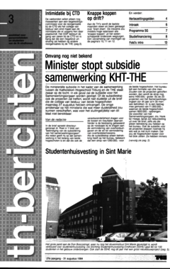 Voorzijde van magazine: TH berichten 3 - 31 augustus 1984