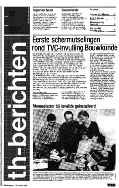 Voorzijde van magazine: TH berichten 10 - 28 oktober 1983
