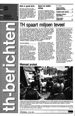 Voorzijde van magazine: TH berichten 33 - 15 mei 1985