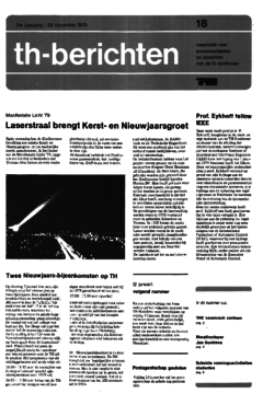 Voorzijde van magazine: TH berichten 18 - 22 december 1978