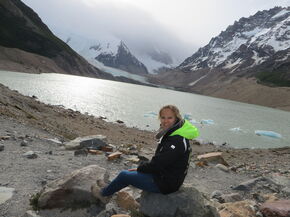 Billie bij de Laguna Torre, El Chalten, Patagonië. Billie bij de Laguna Torre, El Chalten, Patagonië.