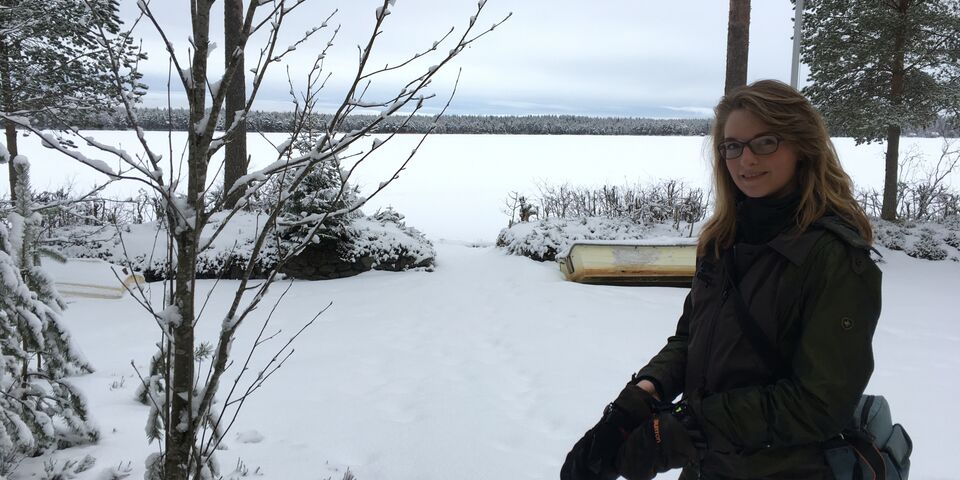 Daphne Muller bij het Nydala-meer.