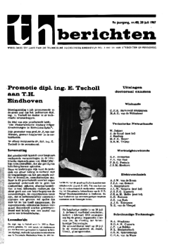Voorzijde van magazine: TH berichten 40 - 28 juli 1967