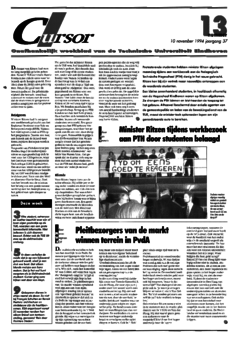 Voorzijde van magazine: Cursor 13 - 10 november 1994