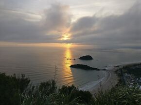 Mount Maunganui at sunset. Mount Maunganui at sunset.