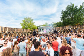 Het 'palletpodium' op Extrema Outdoor. Foto | Bart van Eijden
