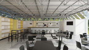 Impressie binnenkant clubhuis.