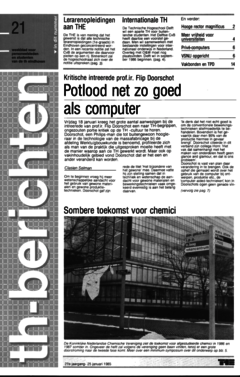 Voorzijde van magazine: TH berichten 21 - 25 januari 1985