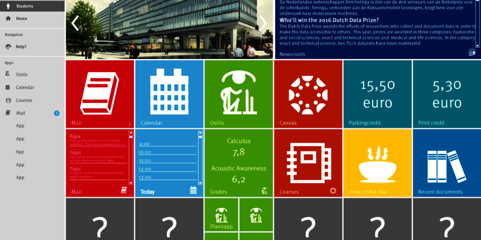 Voorbeeld van het nieuwe portal.