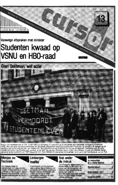 Voorzijde van magazine: Cursor 13 - 13 november 1987