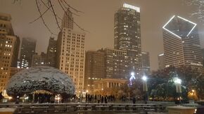 The Cloud Gate by the British artist Anish Kapoor.