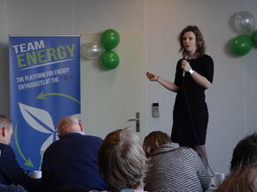 Giuliva Brevoord tijdens haar pitch. Foto | Tom Huizer Giuliva Brevoord tijdens haar pitch. Foto | Tom Huizer