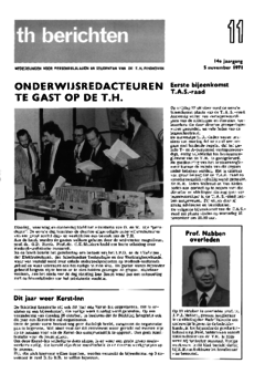 Voorzijde van magazine: TH berichten 11 - 5 november 1971