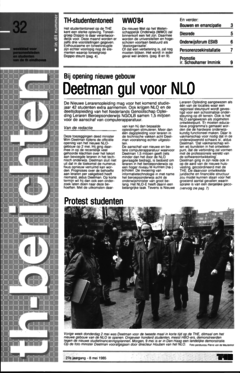Voorzijde van magazine: TH berichten 32 - 8 mei 1985