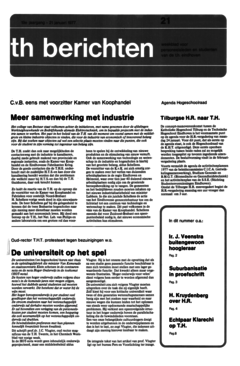 Voorzijde van magazine: TH berichten 21 - 21 januari 1977