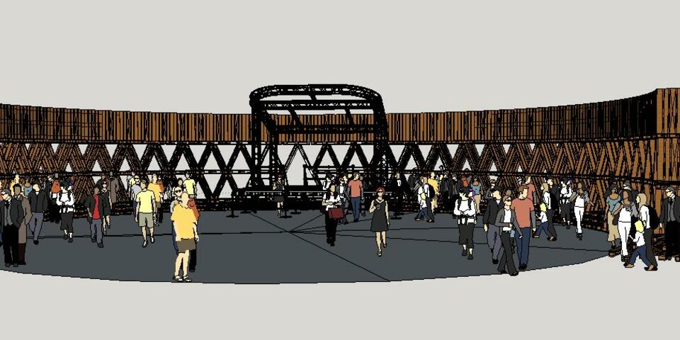 Het podium voor Extrema Outdoor, ontworpen door TU/e-studenten.