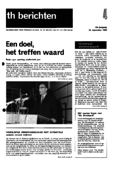 Voorzijde van magazine: TH berichten 4 - 22 september 1969
