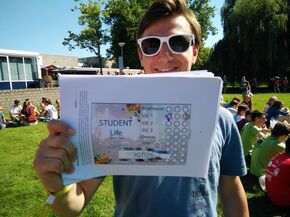 Mark Geelhoed met stempelkaart.