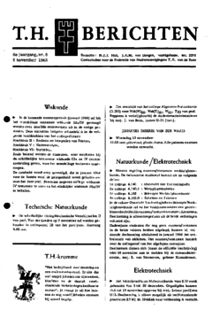 Voorzijde van magazine: TH berichten 8 - 8 november 1963