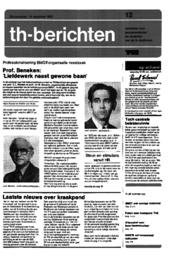 Voorzijde van magazine: TH berichten 12 - 14 november 1980