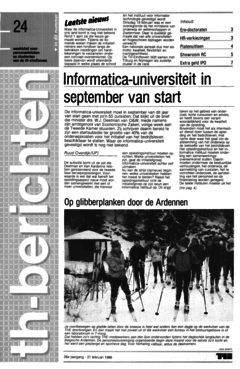 Voorzijde van magazine: TH berichten 24 - 21 februari 1986