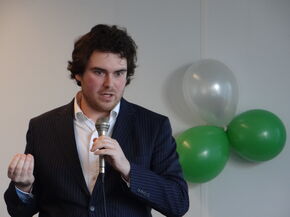 Eric Wieland tijdens zijn pitch. Foto | Tom Huizer Eric Wieland tijdens zijn pitch. Foto | Tom Huizer