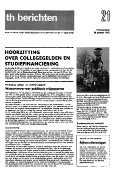 Voorzijde van magazine: TH berichten 21 - 28 januari 1972
