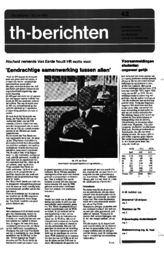 Voorzijde van magazine: TH berichten 42 - 23 juni 1978