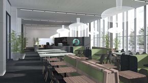 Impressie Plaza Vertigo, eetgedeelte.